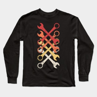 Retro Vintage Wrench Design Long Sleeve T-Shirt